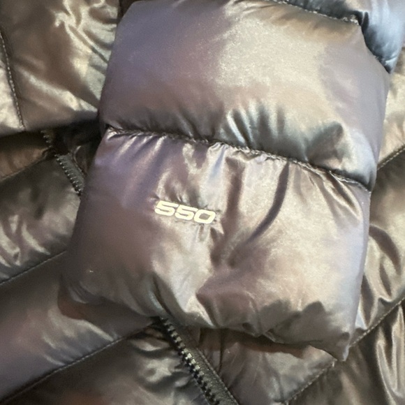 The North Face Women's Shiny Dark Blue Puffer Jacket 550 count - Picture 2 of 9